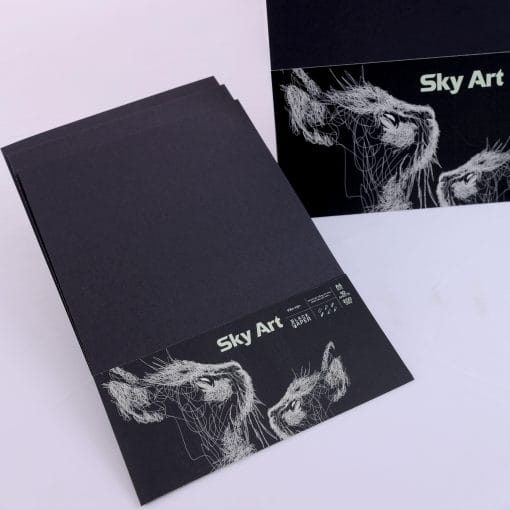 Giấy Vẽ Màu Sky Art Đen - Size Giấy A3 A4 A5 - Dày 200gsm - Giấy đen vân mịn - PGREEN