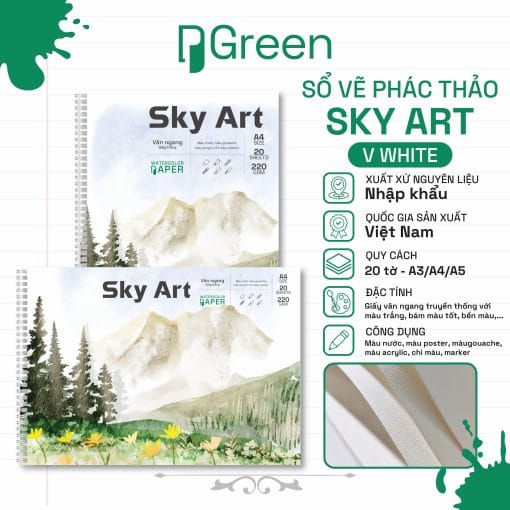 Sổ vẽ Sky Art V- White (220gsm)