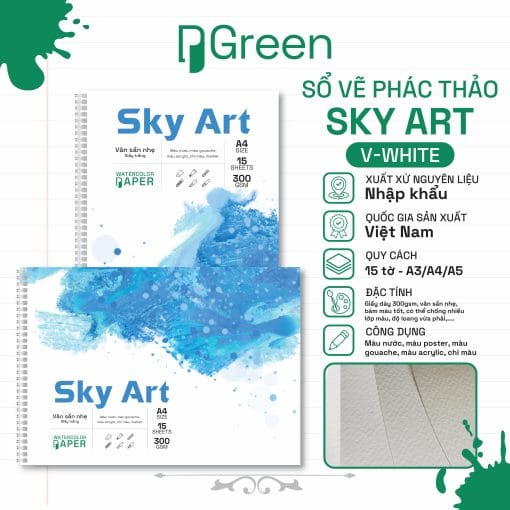 Sổ vẽ Sky Art V-White (300gsm)