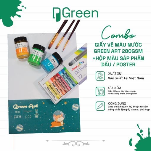 Combo Giấy Vẽ Chì V-White 100gsm + Bút Chì Gỗ KOH-I-NOOR