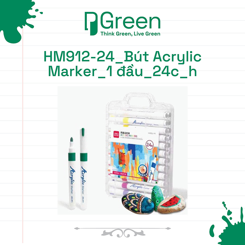 HM912-24_Bút Acrylic Marker_1 đầu_24c_h
